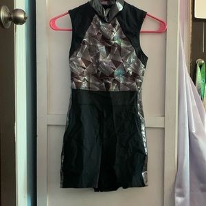 Black and silver dance costume